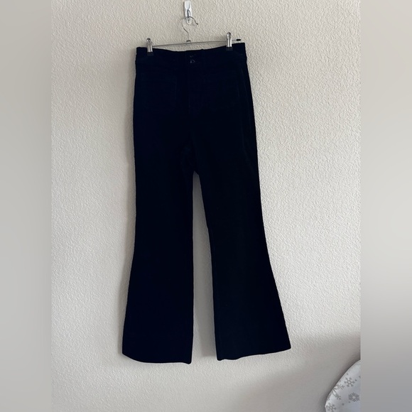 Faherty Women’s Phoebe Corduroy Wide Leg Pants Black 27 waist patch pocket - Picture 3 of 16